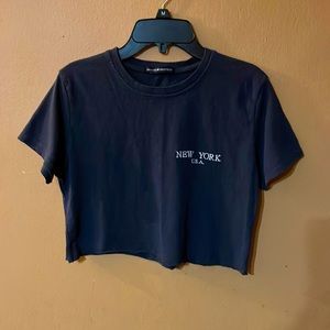 BRANDY MELVILLE NEW YORK USA CROP TOP ONE SIZE NAVY BLUE